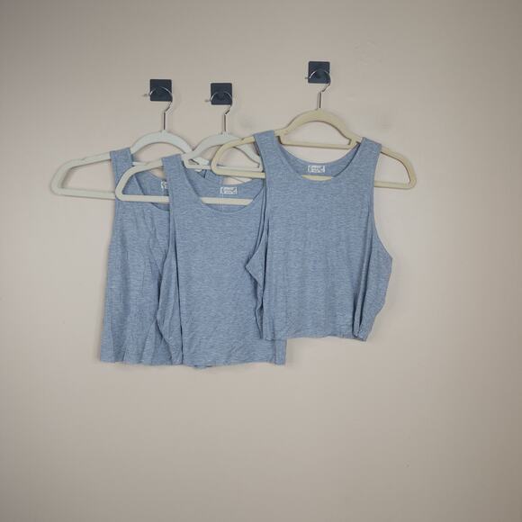 Free People Tops - Free People Bundle of Three High Neck Ribbed Crop Top in Heather Grey Size XL